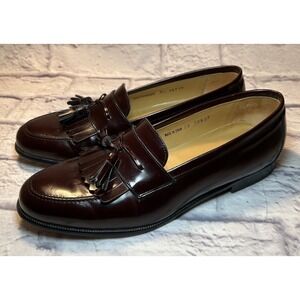 Mezlan Santander Mens Burgundy Leather Kiltie Tassel Loafers 9.5 M Dress "Read"